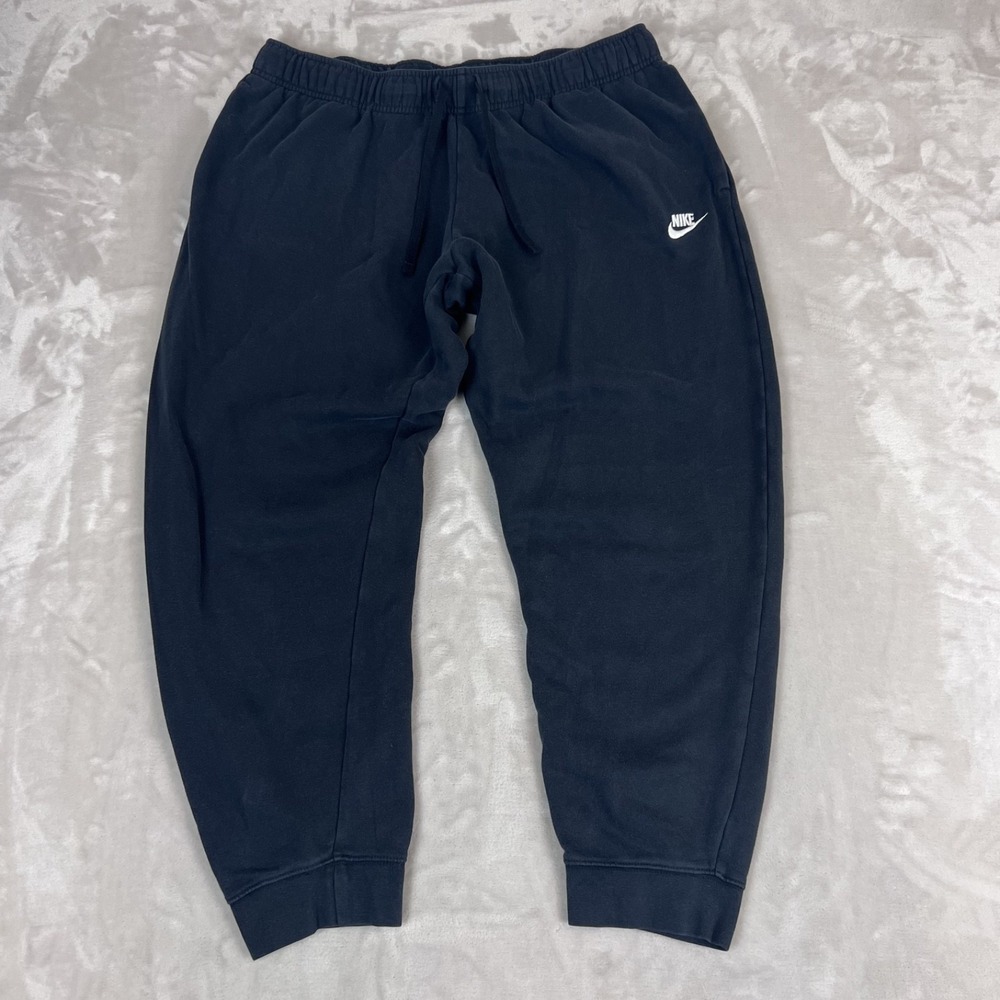 Nike Pants Womens XL Black Club Fleece Jogger Mid‎ Rise Gym Lounge Comfort